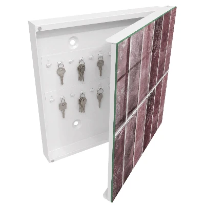 Wall mounted key box Burgundy tiles
