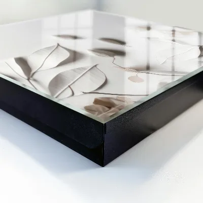Wall mounted key box White leaves