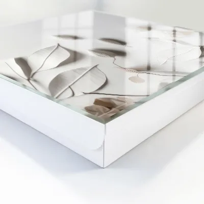Wall mounted key box White leaves