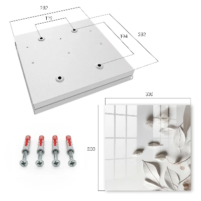Wall mounted key box White leaves