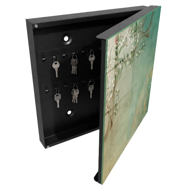 Wall-mounted key box blooming tree design