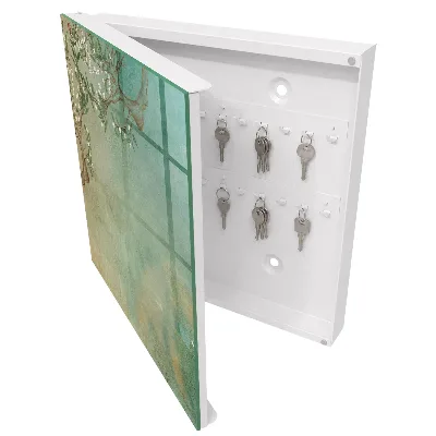 Wall-mounted key box blooming tree design