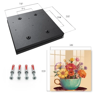 Key cabinet Flowers in a cup