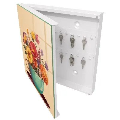 Key cabinet Flowers in a cup
