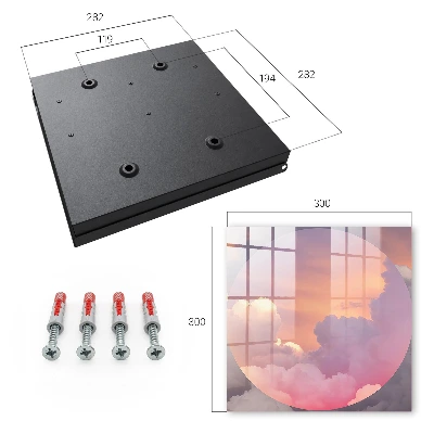 Wall-mounted key box ethereal clouds design