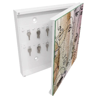 Wall mounted key box Line art