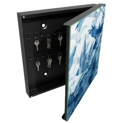 Wall mounted key box Watercolor birds