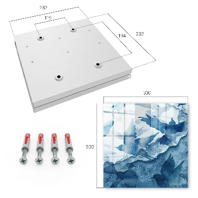 Wall mounted key box Watercolor birds