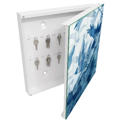 Wall mounted key box Watercolor birds