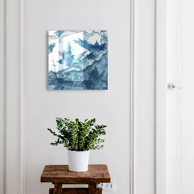 Wall mounted key box Watercolor birds