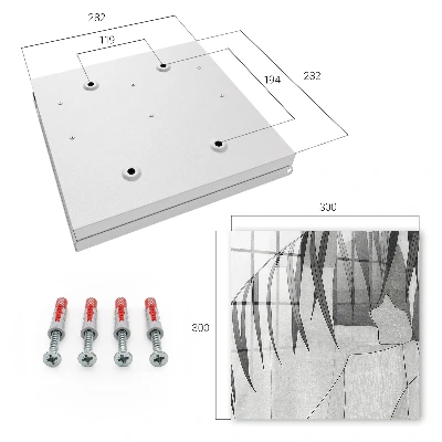 Key box for wall Grey leaves