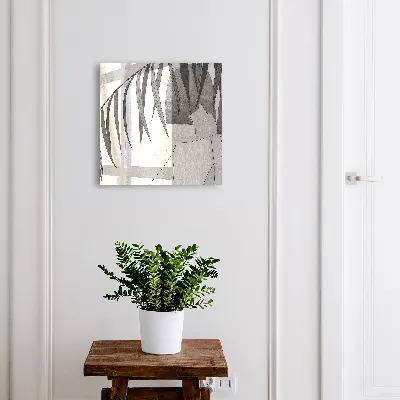 Key box for wall Grey leaves