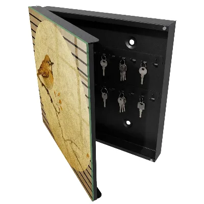 Wall mounted key box Cream bird