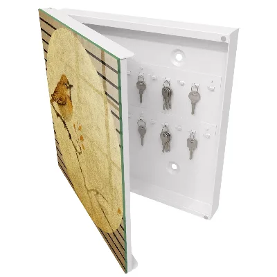 Wall mounted key box Cream bird