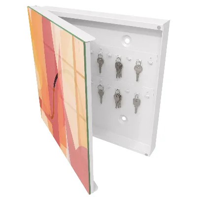 Key cabinet with colorful arches design