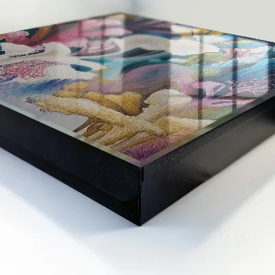 Key cabinet with abstract nature print