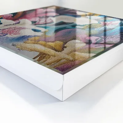 Key cabinet with abstract nature print