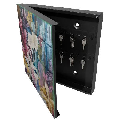 Key cabinet with abstract nature print