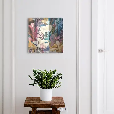Key cabinet with abstract nature print