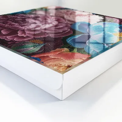 Wall-mounted key box colorful flowers design