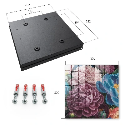 Wall-mounted key box colorful flowers design