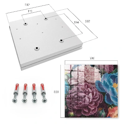 Key box for wall Colorful flowers