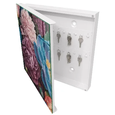 Key box for wall Colorful flowers