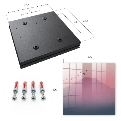 Wall mounted key box with peaceful nature print