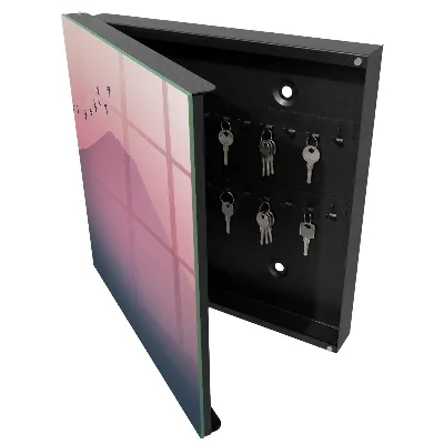 Wall mounted key box with peaceful nature print