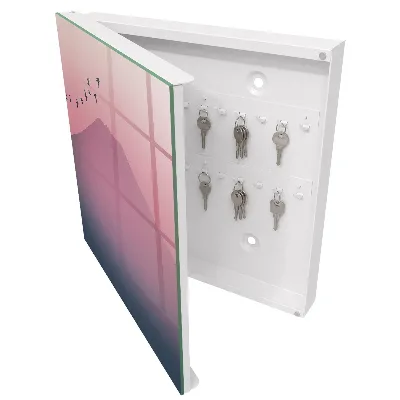 Wall mounted key box with peaceful nature print
