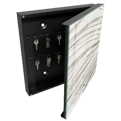 Wall-mounted key box waves of grey design
