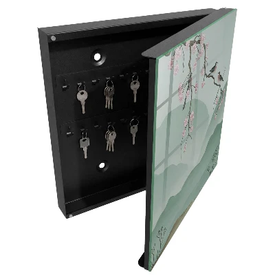 Wall mounted key box Birds and flowers