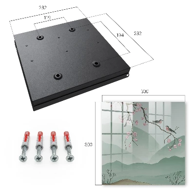 Wall mounted key box Birds and flowers