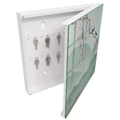Wall mounted key box birds and flowers design