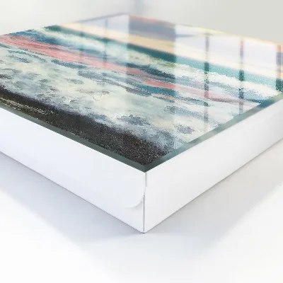 Key cabinet with sea landscape print