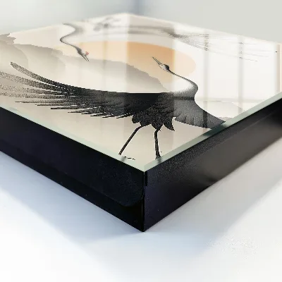 Key box for wall Japanese cranes against the rising sun
