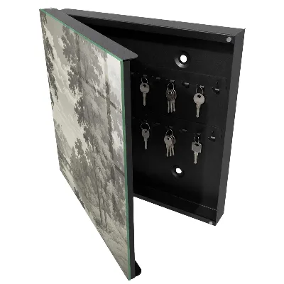 Wall mounted key box tranquil landscape design
