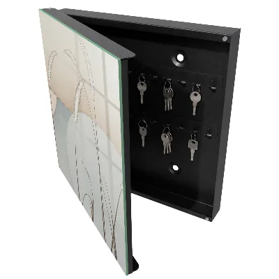 Wall mounted key box with natural grasses design