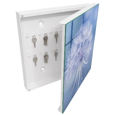 Wall-mounted key box subtle dandelion design