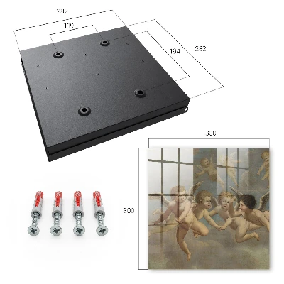 Key cabinet Flying putti baroque painting