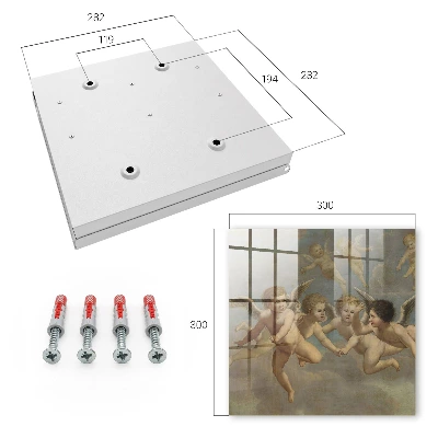Key cabinet Flying putti baroque painting