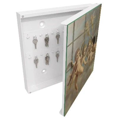 Key cabinet Flying putti baroque painting