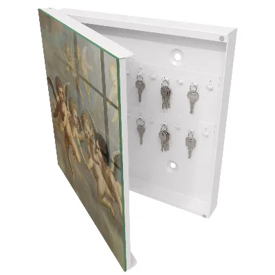Key cabinet Flying putti baroque painting