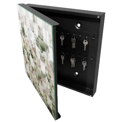 Key cabinet Geometric lilies