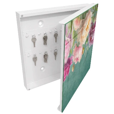 Wall mounted key box with a floral elegance design