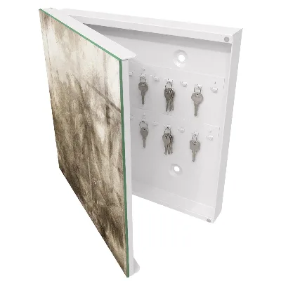 Wall mounted key box beige jungle design