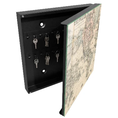 Wall mounted key box World map