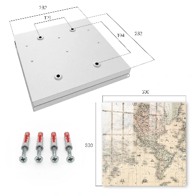 Wall mounted key box World map