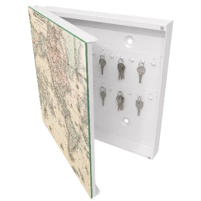 Wall mounted key box world map design