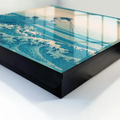 Wall mounted key box Fisherman and waves